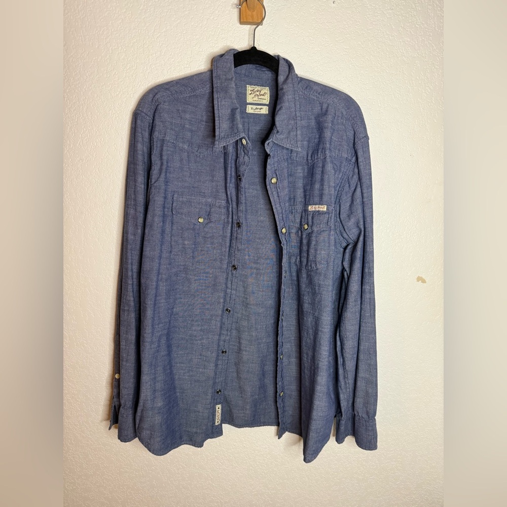 Lucky Brand Chambray Blue Casual Shirt